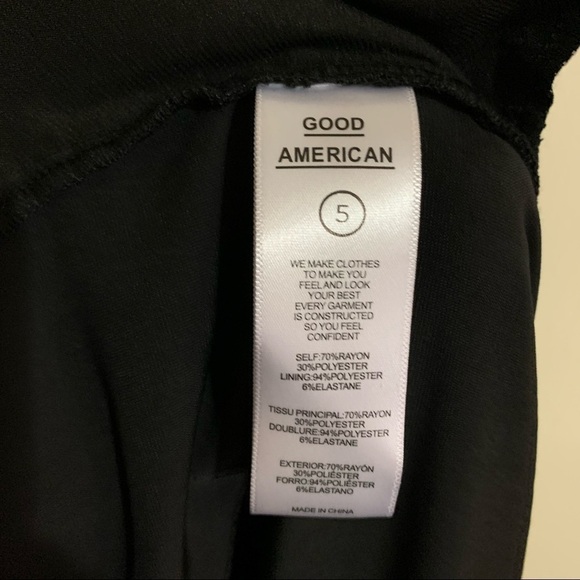 Good American Hi -Waist Wide Leg Crinkle Black Velvet pants. Size 5 (2XL) NWOT - Picture 5 of 10